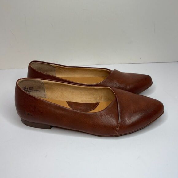 Boc Janella Light Brown Leather Pointed Toe Slip On Flats Comfort Womens - Picture 9 of 12